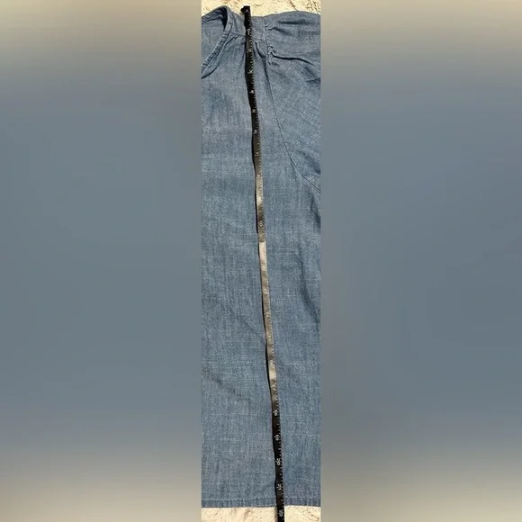 J. Crew Blue Indigo V Neck Blouse - Picture 4 of 7